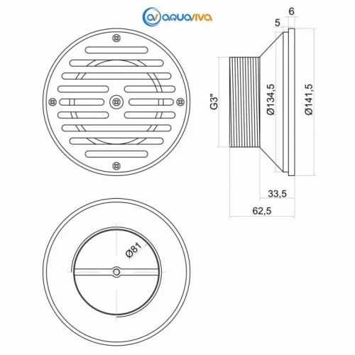 Форсунка донная Aquaviva 58822, под бетон