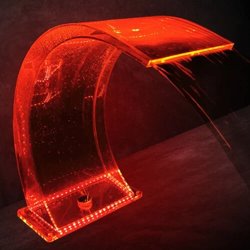 Водопад из прозрачного акрила с подсветкой 600х300