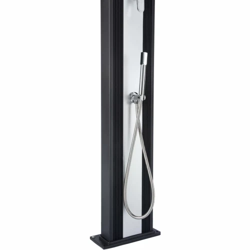Душ солнечный Aquaviva Hybride Dada Curve алюминиевый с мойкой для ног, антрацит DS-D363NX, 40 л