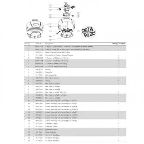 Фильтр Emaux MFV17 7 м3/ч, D425