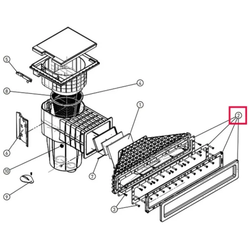 Комплект прокладок, фланця, декору X-Line для скімера Hayward X-Pro 600, білий
