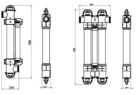 Габариты устрафиолетовой установки Elecro Steriliser UV-C HRP-55-EU